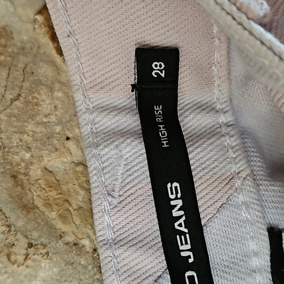 Volcom High Rise Pink and White Striped Denim Shorts Size 28 - Picture 9 of 9